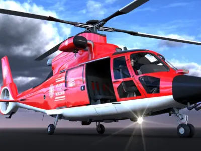 RESCUE HELICOPTER and PILOT 3D model