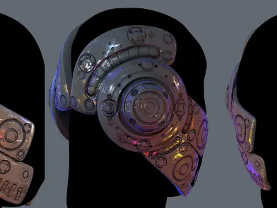 Gas mask helmet 3d model scifi Low-poly Low-poly Low-poly 3D model shop