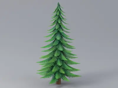 Cartoon Fir Tree 01 3D model