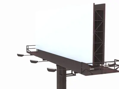 Billboard 1 Red Low-poly 3D model