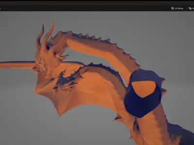 King Ghidorah Low-poly 3D model