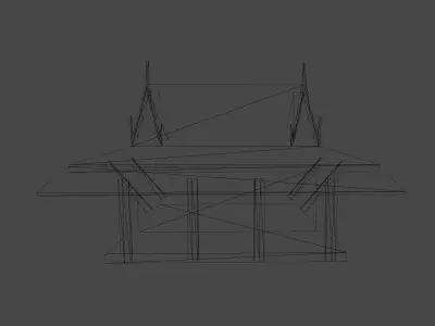 Thai traditional house 03 Low-poly 3D model