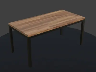 Woodentable 3d model wooden table on circle Free low-poly 3D model
