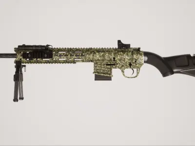 Sniper Rifle 2 Used Low-poly 3D model