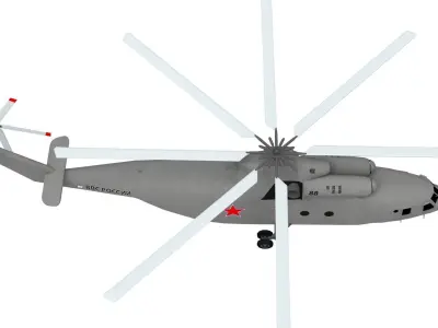 Lowpoly Mi-26 Helicopter 3D Model Low-poly 3D model