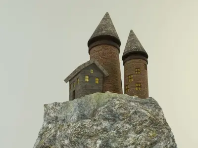 Aquarium rock tower model 3D model