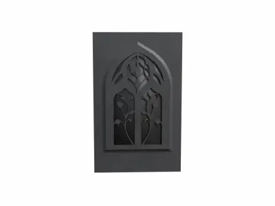 Low-Poly Fantasy Window Elegant Ornate Gothic Art Nouveau Style Low-poly 3D model