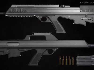 Bushmaster M17S Low-poly 3D model