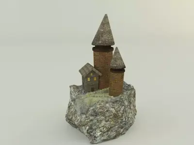 Aquarium rock tower model 3D model