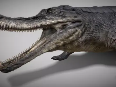 Sarcosuchus Low-poly 3D model