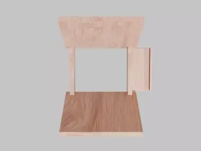 Basic Wood Vinyl Record Holder Free low-poly 3D model