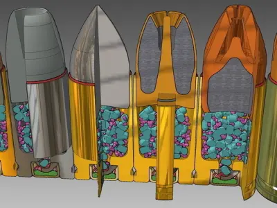 9mm boxer anvil sealer primer mix cup explosive compound braz... Free 3D model