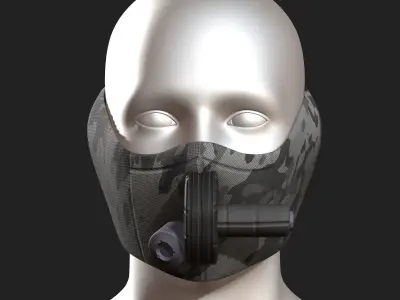 Gas mask helmet scifi fantasy armor hats military Low-poly 3D model