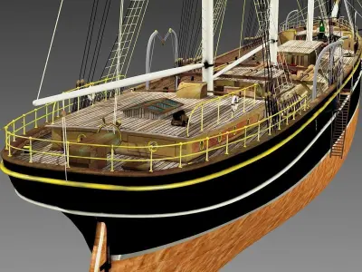 Cutty Sark Clipper - XIX Century Freighter 3D model