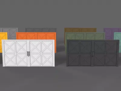 PBR Metal Gate D1 Low-poly 3D model