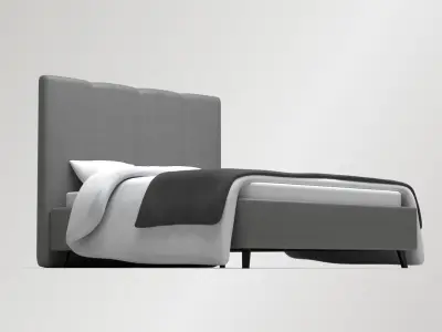 Upholstered Bed Free low-poly 3D model
