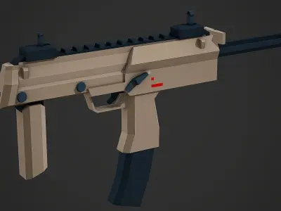 Stylized Mp7 SMG Low Poly Mobile Ready Low-poly 3D model
