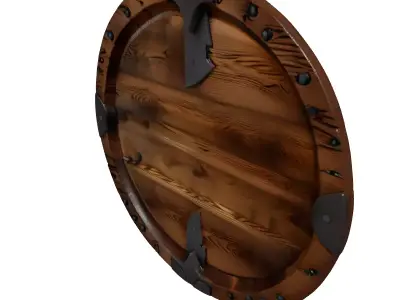Viking Round Wooden Shield 3D model