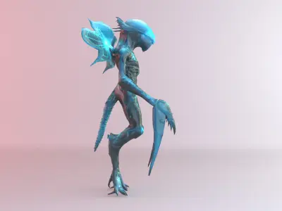 Bio-Alien Sentinel Sci-Fi Insectoid Creature 3D model