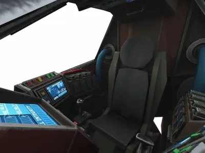 Space fighter Cockpit - Starfighter Hades MK2 Low-poly 3D model