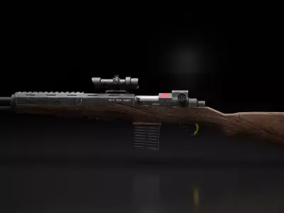 m14sniper rifle Free low-poly 3D model