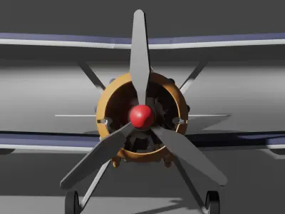 British Warplane WW2 Gladiator Free low-poly 3D model