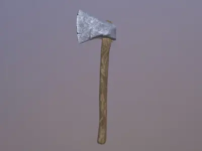 Axe with wooden handle Free low-poly 3D model