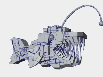 Sci fi Creatures Fish SA-2 - Low Poly Low-poly 3D model