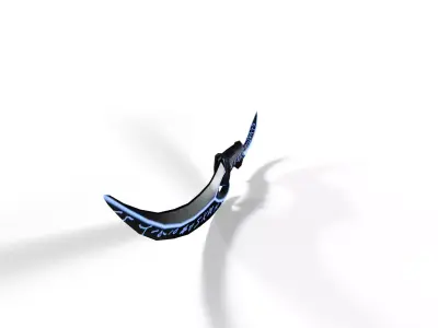 Sci-Fi Curved Dual Blade Dagger Low-poly 3D model