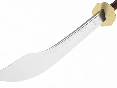 Baguadao sword Low-poly 3D model