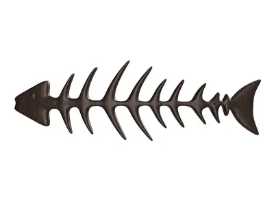 Fish Sceleton Low-poly 3D model