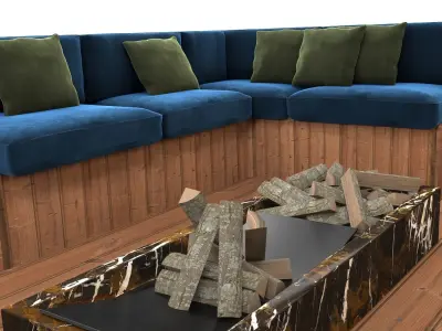 Sofa for overflow swimming pool  3D model