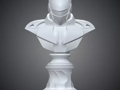 Futuristic Pilot Portrait High Detail Armor Statue PM-361 3D print model