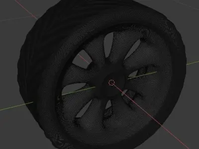 Hot rod chrome wheel Low-poly 3D model