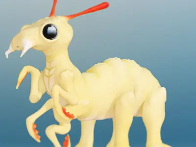 Rigged Alien Drone Creature 3D Model for Poser and Daz 3D model
