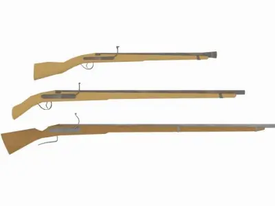 A set of wicked muskets Free low-poly 3D model