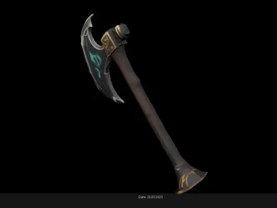 Low Poly Stylized Axe 3 AI Low-poly 3D model