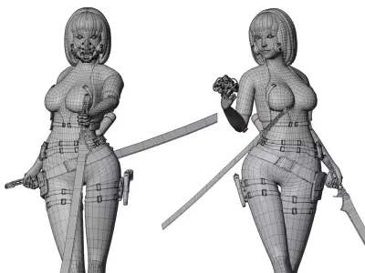 Android Female Collection 3D Model Pack