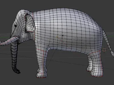 Low Poly Asian Elephant Low-poly 3D model