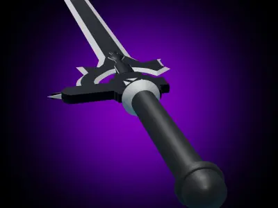 Kirito Sword Elucidator Sword Art Online Low-poly 3D model