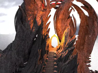 Ancient Druid Rock Monolith 3D model