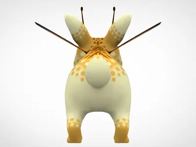 Monarch Bunnyfly Low-poly 3D model