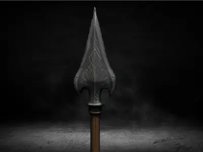 Medieval Ancient Spear Low-poly 3D Model Low-poly 3D model