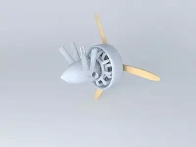 ARGO AIRCRAFTS 9 cylinder radial engine 3D model