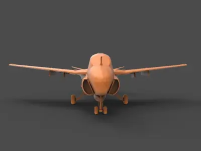 Grumman A-6 orange airplane 3D print model