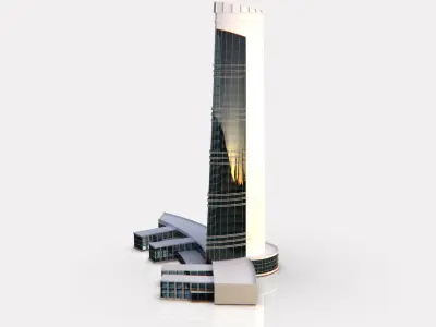 Central Building Low-poly 3D model