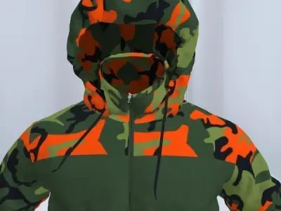 Windbreaker Camo Low-poly 3D model