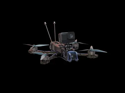 FPV Drone Low-poly 3D model