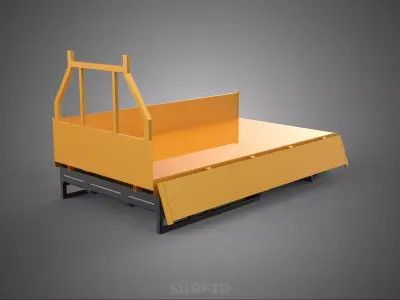 FLATDECK FLATBED DROP SIDE LOAD BED BODY DOOR GATE PICKUP TRUCK 3D model