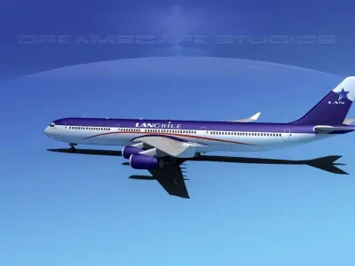Airbus A340-600 Lan Chile 3D model